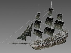 old sailing warship Modelo 3D