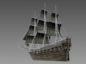 old sailing warship Modelo 3D