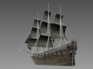 old sailing warship 3D Model
