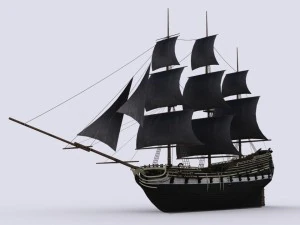 navio de guerra &agrave; vela Modelo 3D