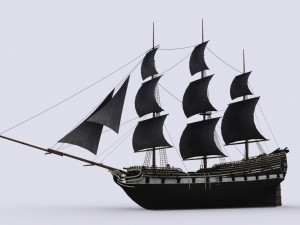sailing warship Model 3D
