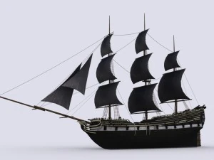 navio de guerra &agrave; vela Modelo 3D