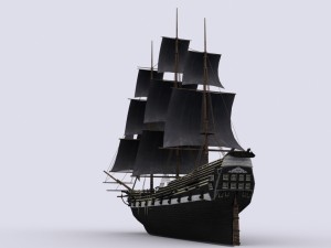 sailing warship Model 3D