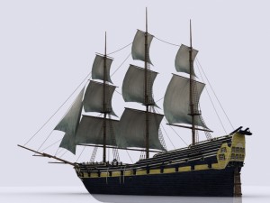 sailing warship Model 3D