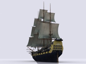 sailing warship Model 3D