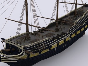 sailing warship Model 3D