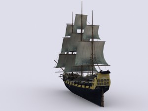 sailing warship Model 3D