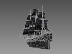 navio de guerra &agrave; vela Modelo 3D