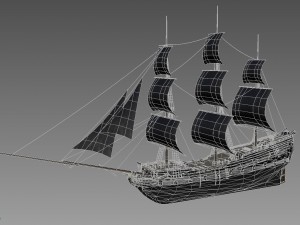 sailing warship Model 3D