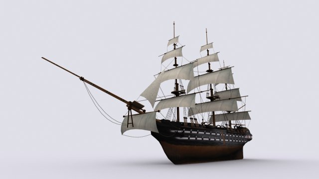 sailing warship 3Dモデル .c4d .max .obj .3ds .fbx .stl .blend 