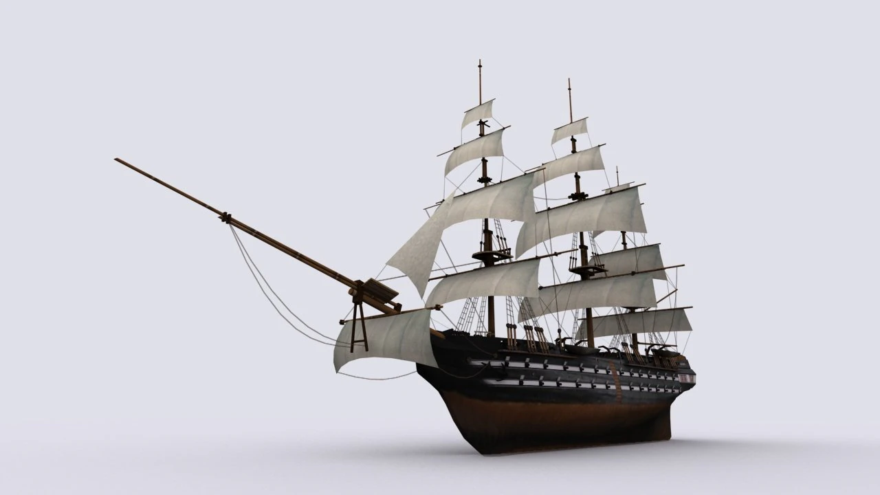 sailing warship 3D Model .c4d .max .obj .3ds .fbx .stl .blend 