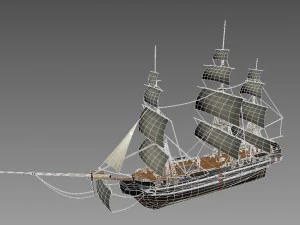 sailing warship 3D Model
