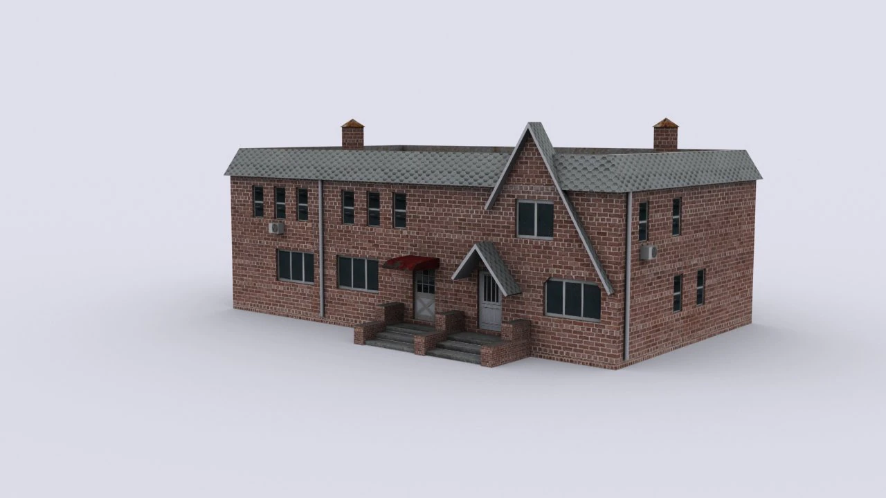 brick house 3D Model .c4d .max .obj .3ds .fbx .stl .blend 