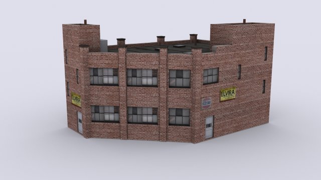 industrial building 3D Model .c4d .max .obj .3ds .fbx .stl .blend 