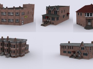 five brick houses 3D मॉडल