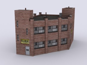 five brick houses Model 3D