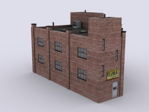 five brick houses Model 3D