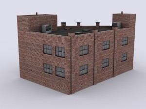 five brick houses Model 3D