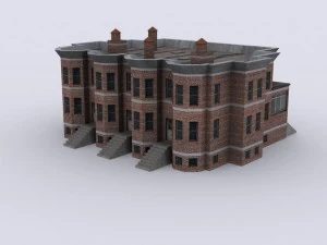 five brick houses 3D Model