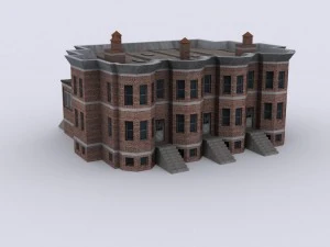 five brick houses 3D Model