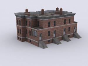 five brick houses Model 3D
