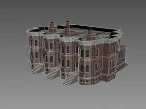 five brick houses 3D Model