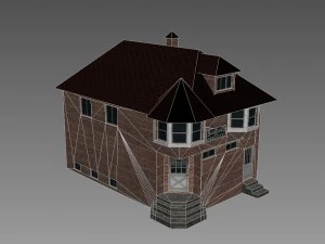 five brick houses 3D Model