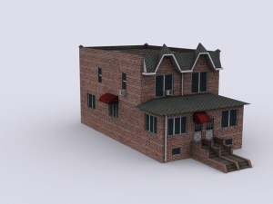 five brick houses Model 3D
