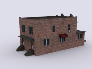 five brick houses Model 3D