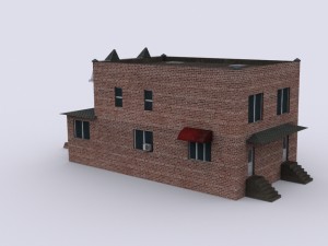 five brick houses Model 3D