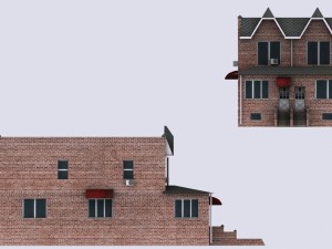 five brick houses Model 3D