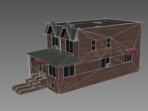 five brick houses Model 3D