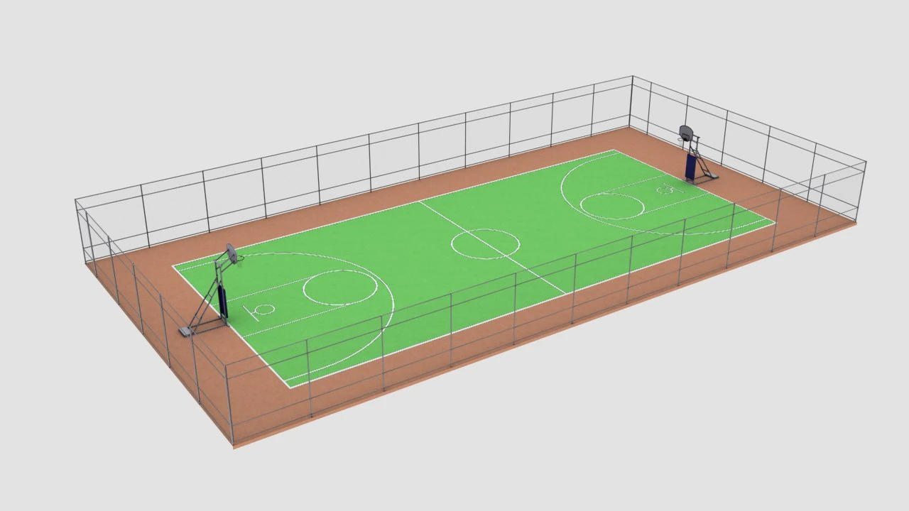 basketball field 3D Model .c4d .max .obj .3ds .fbx .stl .blend 