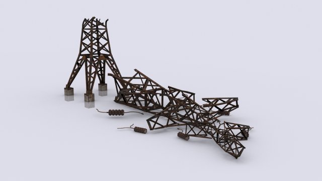 electric pole Modello 3D .c4d .max .obj .3ds .fbx .stl .blend 