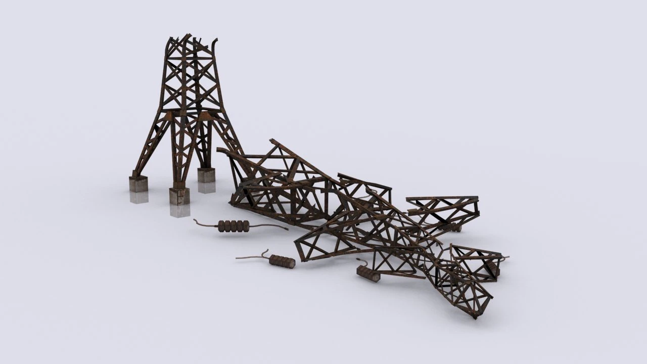 electric pole 3D Model .c4d .max .obj .3ds .fbx .stl .blend 