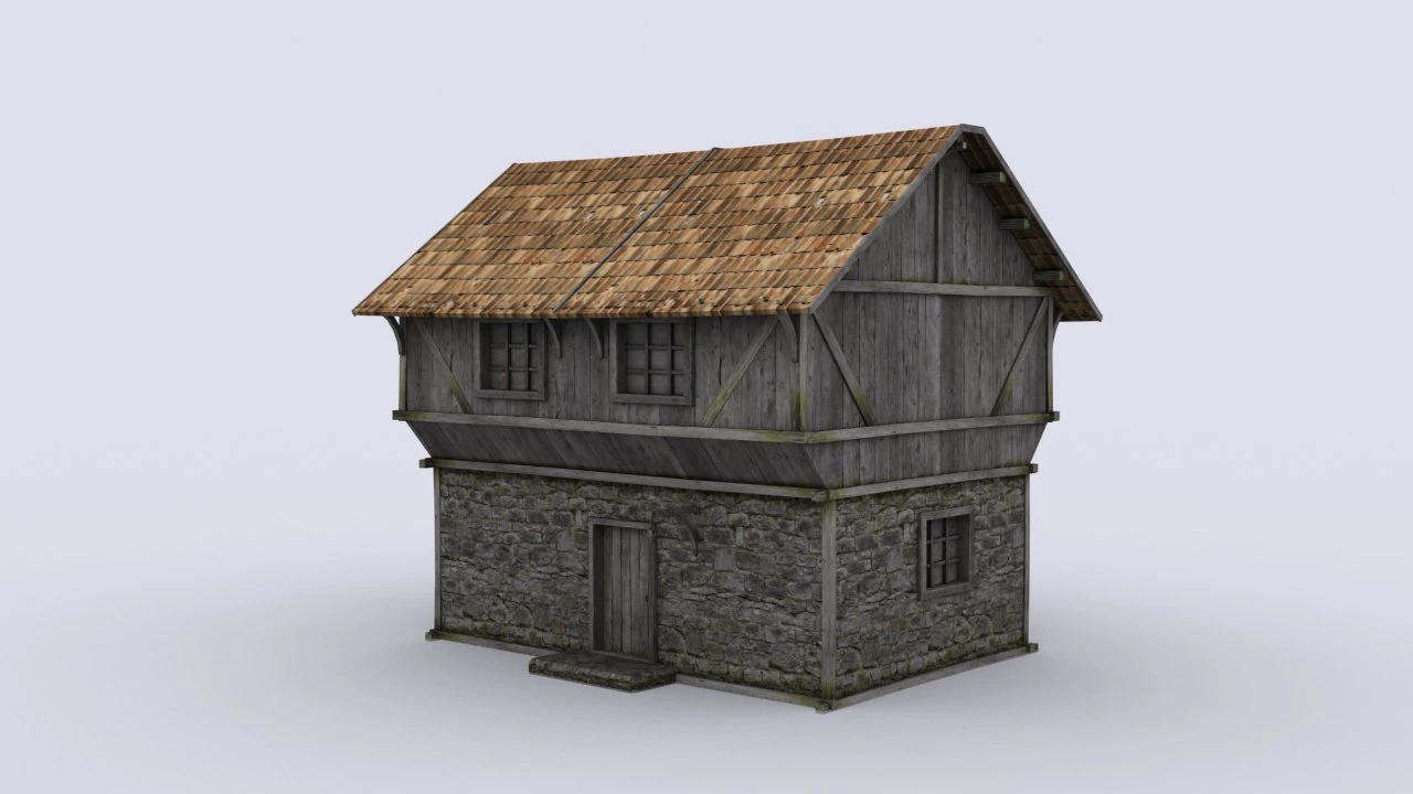 medival house 3D Model .c4d .max .obj .3ds .fbx .stl .blend