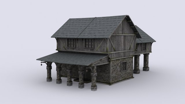 medival house Modelo 3D .c4d .max .obj .3ds .fbx .stl .blend 