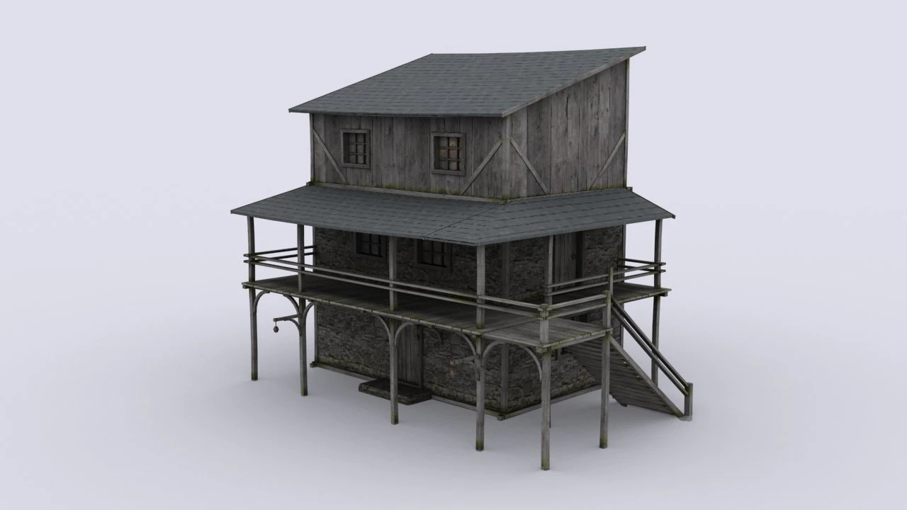 medival hous 3D Model .c4d .max .obj .3ds .fbx .stl .blend 