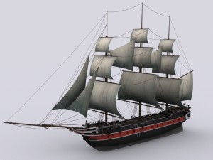sailing warship corvette 3D 모델