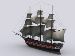 sailing warship corvette 3D 모델