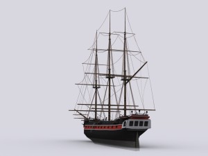sailing warship corvette 3D 모델