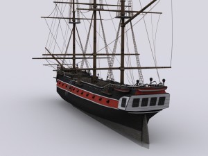 sailing warship corvette 3D 모델