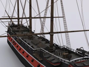 sailing warship corvette 3D Model