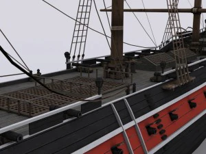 sailing warship corvette 3D Model