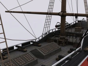 sailing warship corvette 3D Model