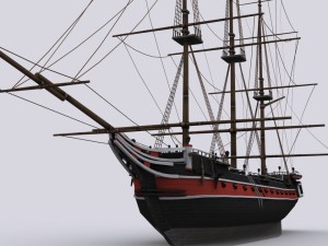 sailing warship corvette 3D 모델