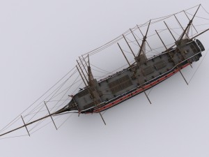 sailing warship corvette 3D 모델