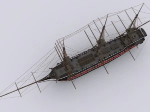 sailing warship corvette 3D Model