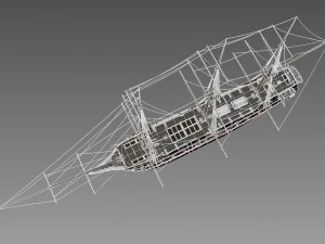 sailing warship corvette 3D Model