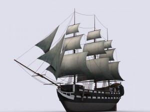 military sailing ships 3D Модель